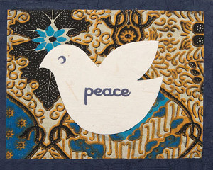 batik peace dove card